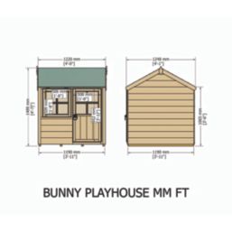 Shire Bunny 4' x 4' (Nominal) Shiplap T&G Timber Playhouse