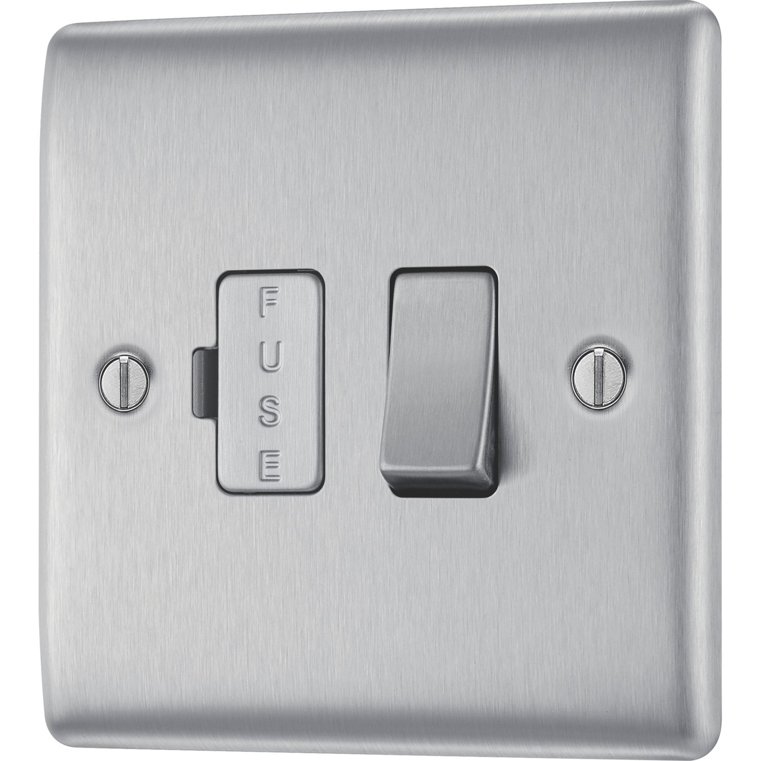 British General Nexus Metal 13A Switched Fused Spur Brushed Steel (64368)