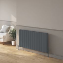 Reina Loco Double 600mm x 660mm 2459BTU Anthracite Horizontal Designer Radiator