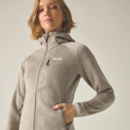 Regatta Newhill Full Zip Womens Hooded Fleece Parchment Size 10
