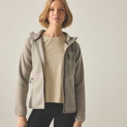Regatta Newhill Full Zip Womens Hooded Fleece Parchment Size 10