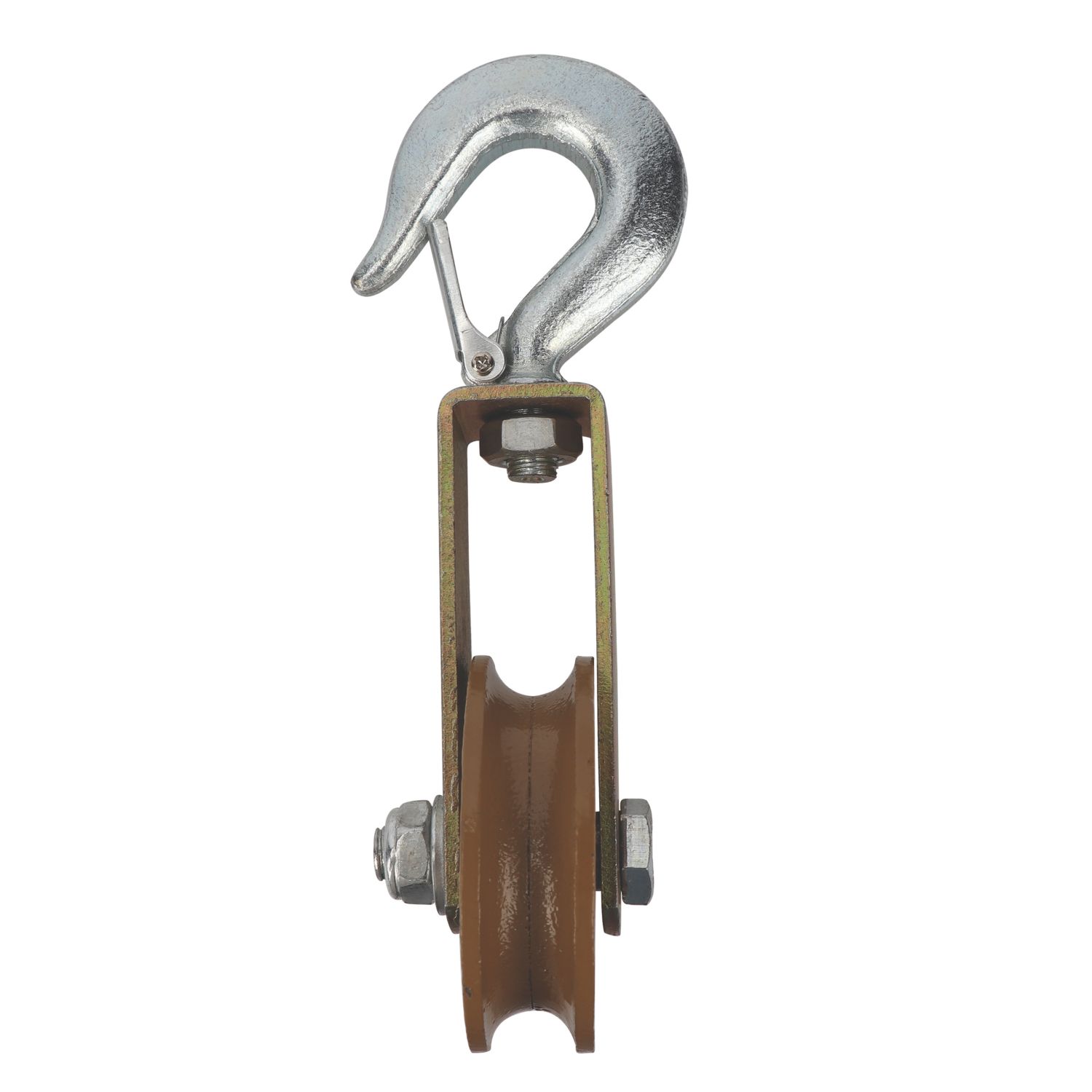 Essentials Steel Snap Hook Single Wheel Pulley 80mm (643FE)
