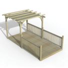 Forest Ultima 16' x 8' (Nominal) Flat Pergola & Decking Kit with 3 x Balustrades (4 Posts) & Canopy
