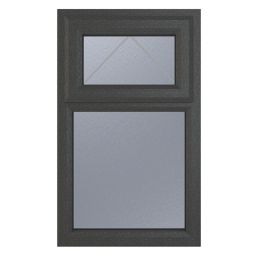 Crystal  Top Opening Obscure Triple-Glazed Casement Anthracite on White uPVC Window 610mm x 820mm