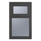 Crystal  Top Opening Obscure Triple-Glazed Casement Anthracite on White uPVC Window 610mm x 820mm