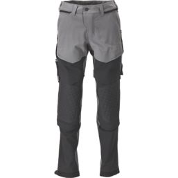 Mascot Customized Work Trousers Stone Grey/Black 38.5" W 32" L