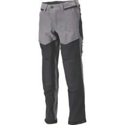 Mascot Customized Work Trousers Stone Grey/Black 38.5" W 32" L