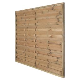 Forest Europa Single-Slatted  Fence Panels Natural Timber 6' x 6' Pack of 5
