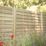Forest Europa Single-Slatted  Fence Panels Natural Timber 6' x 6' Pack of 5