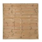 Forest Europa Single-Slatted  Fence Panels Natural Timber 6' x 6' Pack of 5