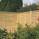 Rowlinson Traditional Lap  Fence Panels Natural Timber 6' x 4' Pack of 3