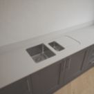 Metis  White Fleck Kitchen Worktop with 1.5 Bowl Stainless Steel Sink 3050mm x 620mm x 15mm