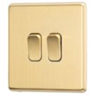 Arlec  10A 2-Gang 2-Way Light Switch  Gold