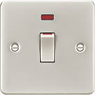 Knightsbridge FP81MNPL 45A 1-Gang DP Control Switch Pearl with LED