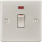 Knightsbridge FP81MNPL 45A 1-Gang DP Control Switch Pearl with LED