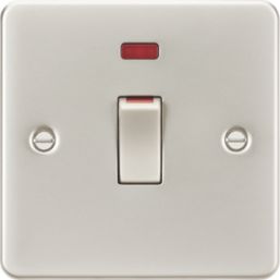 Knightsbridge FP81MNPL 45A 1-Gang DP Control Switch Pearl with LED