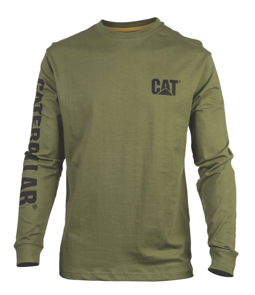 CAT Trademark Banner Long Sleeve T-Shirt Chive X Large 46-48