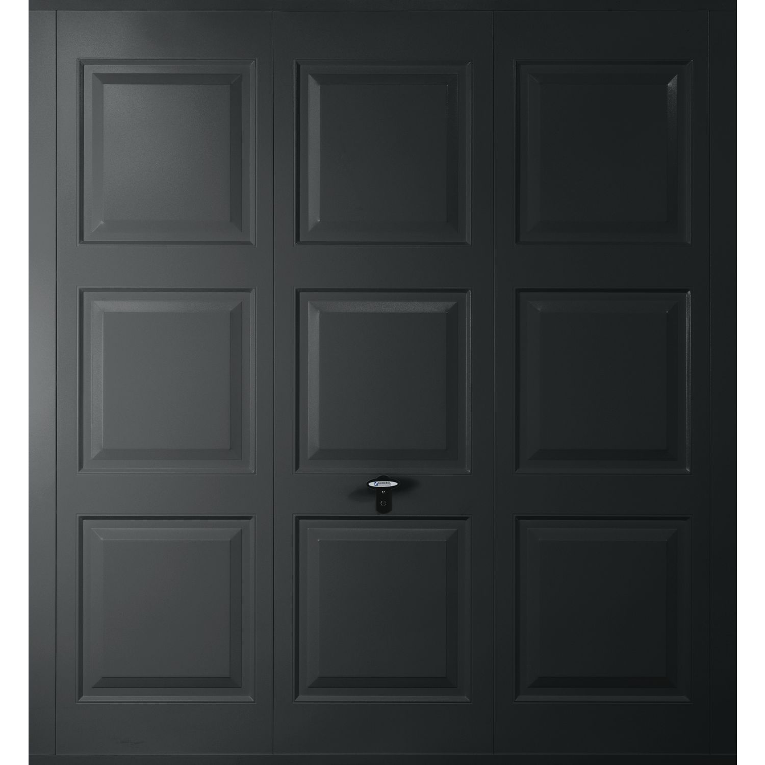 Gliderol Georgian 8' x 7' Non-Insulated Framed Steel Up & Over Garage Door Jet Black (643VP)