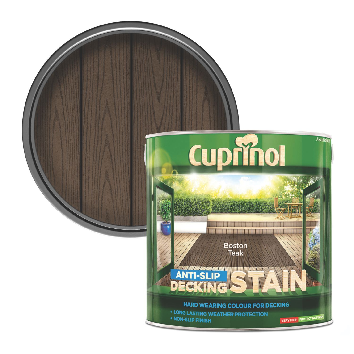 Cuprinol 2.5Ltr Boston Teak Anti Slip Decking Stain (64450)