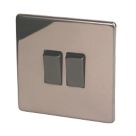 Varilight  10AX 2-Gang 2-Way Light Switch  Polished Bronze