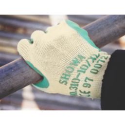 Showa 310 Latex Grip Gloves Green Large