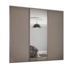 Spacepro Classic 3-Door Sliding Wardrobe Door Kit Stone Grey Frame Stone Grey / Mirror Panel 2216mm x 2260mm