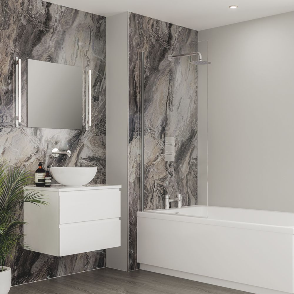 Multipanel Unlipped Bathroom Wall Panel Gloss Cappuccino Stone