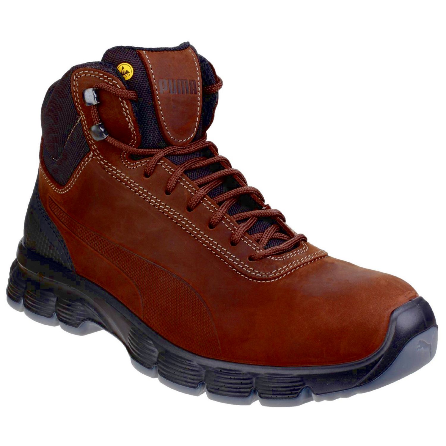 Puma Condor Mid Size 10.5 Brown Water-Resistant Steel Toe Cap Safety Boots (644JV)