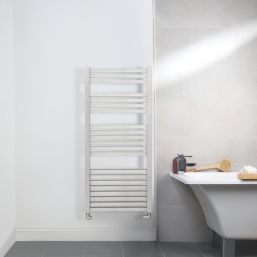 Time 1200mm x 550mm 1933BTU Silver Flat Designer Towel Radiator