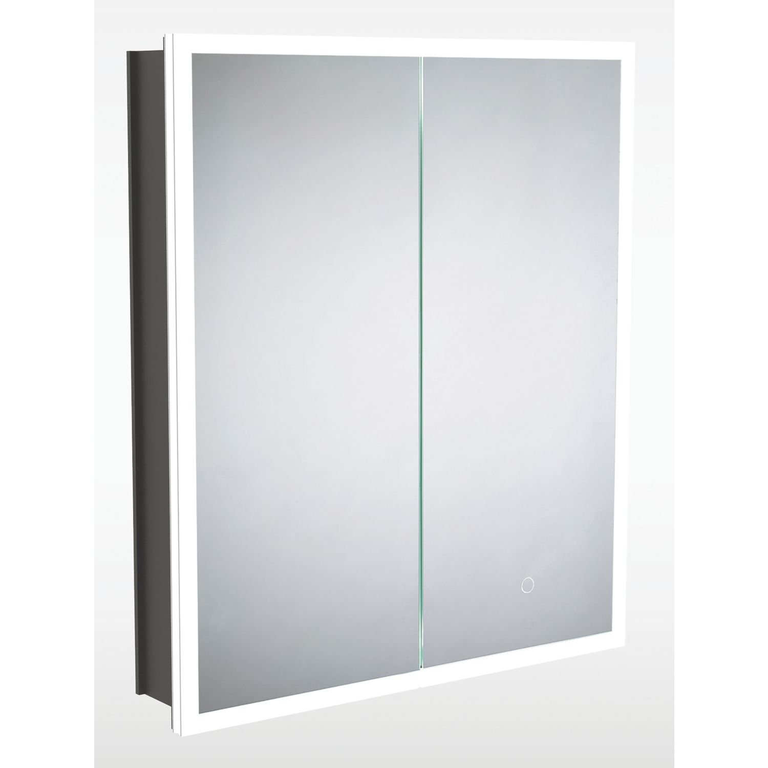 Sensio Eclipse 2-Door Recessed Illuminated Cabinet With 3360lm LED Light Silver Effect 600mm x 116mm x 700mm (644PE)