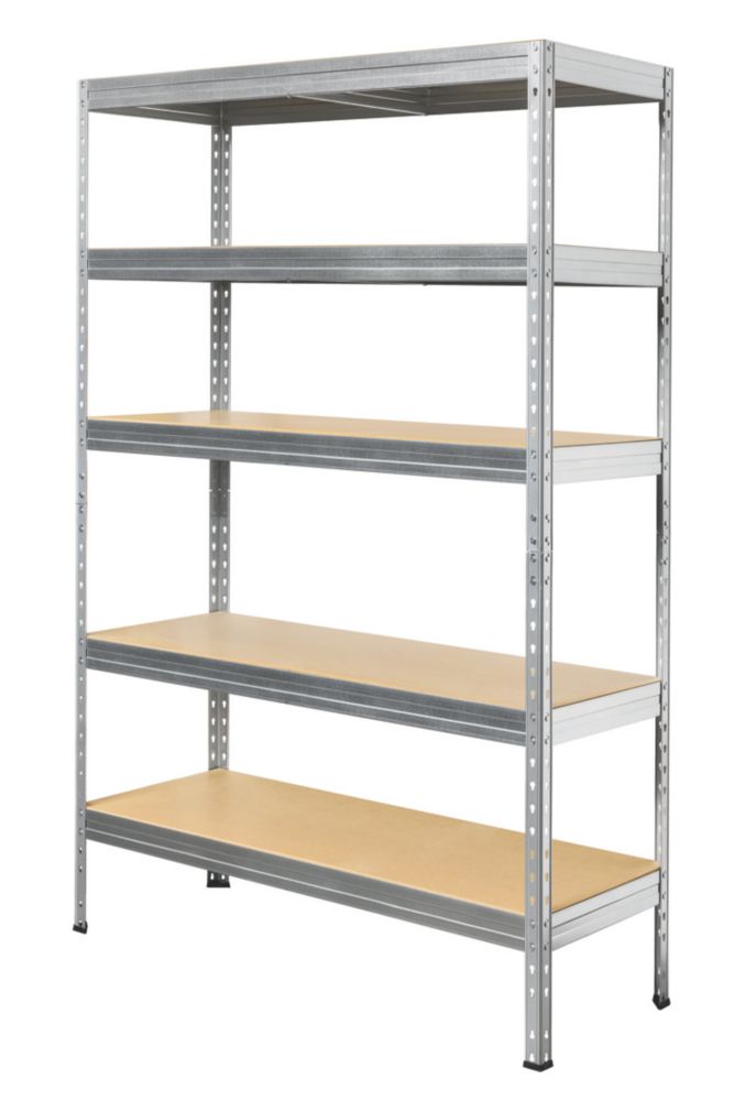 5Tier Galvanised Steel Riveted Shelving Unit 1200mm x 450mm x 1800mm