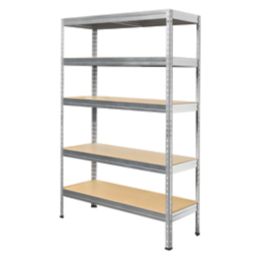 5-Tier Galvanised Steel Rivet Shelving Unit 1200mm x 450mm x 1800mm