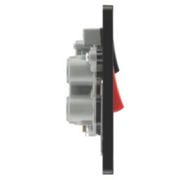 British General Evolve 45A 2-Gang 2-Pole Cooker Switch & 13A DP Switched Socket Matt Black with LED with Black Inserts