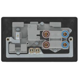 British General Evolve 45A 2-Gang 2-Pole Cooker Switch & 13A DP Switched Socket Matt Black with LED with Black Inserts