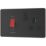 British General Evolve 45A 2-Gang 2-Pole Cooker Switch & 13A DP Switched Socket Matt Black with LED with Black Inserts