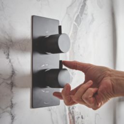 Meda Rear-Fed Concealed Black Thermostatic Mixer Shower