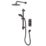 Meda Rear-Fed Concealed Black Thermostatic Mixer Shower