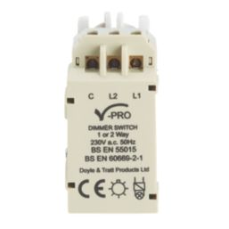 Contactum  2-Way LED Grid Dimmer Switch Brushed Steel with White Inserts