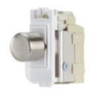 Contactum  2-Way LED Grid Dimmer Switch Brushed Steel with White Inserts