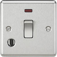 Knightsbridge CL834FBC 20A 1-Gang DP Control Switch & Flex Outlet Brushed Chrome with LED