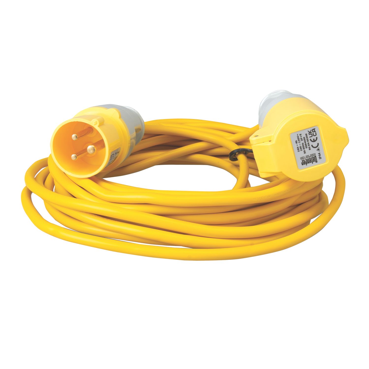 Defender Yellow 110V 16A Extension Lead 10m x 1.5mm² (644XX)