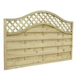Forest Prague  Lattice Curved Top Fence Panels Natural Timber 6' x 4' Pack of 4