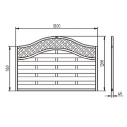 Forest Prague  Lattice Curved Top Fence Panels Natural Timber 6' x 4' Pack of 4