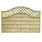 Forest Prague  Lattice Curved Top Fence Panels Natural Timber 6 x 4' Pack of 4