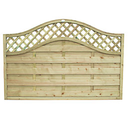 Forest Prague  Lattice Curved Top Fence Panels Natural Timber 6' x 4' Pack of 4