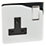 Crabtree Platinum 13A 1-Gang DP Switched Plug Socket Polished Chrome  with Black Inserts