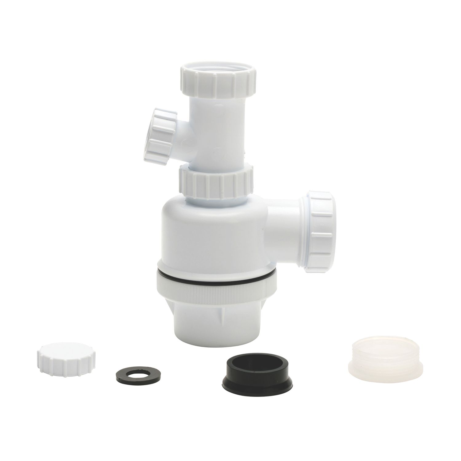 Euroflo Universal Telescopic Bottle Trap with Appliance Outlet White 40mm (6456R)