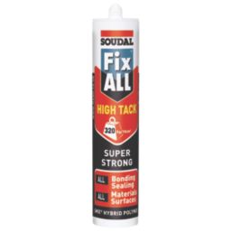 Soudal Fix All High Tack Solvent-Free Hybrid Polymer Adhesive White 290ml