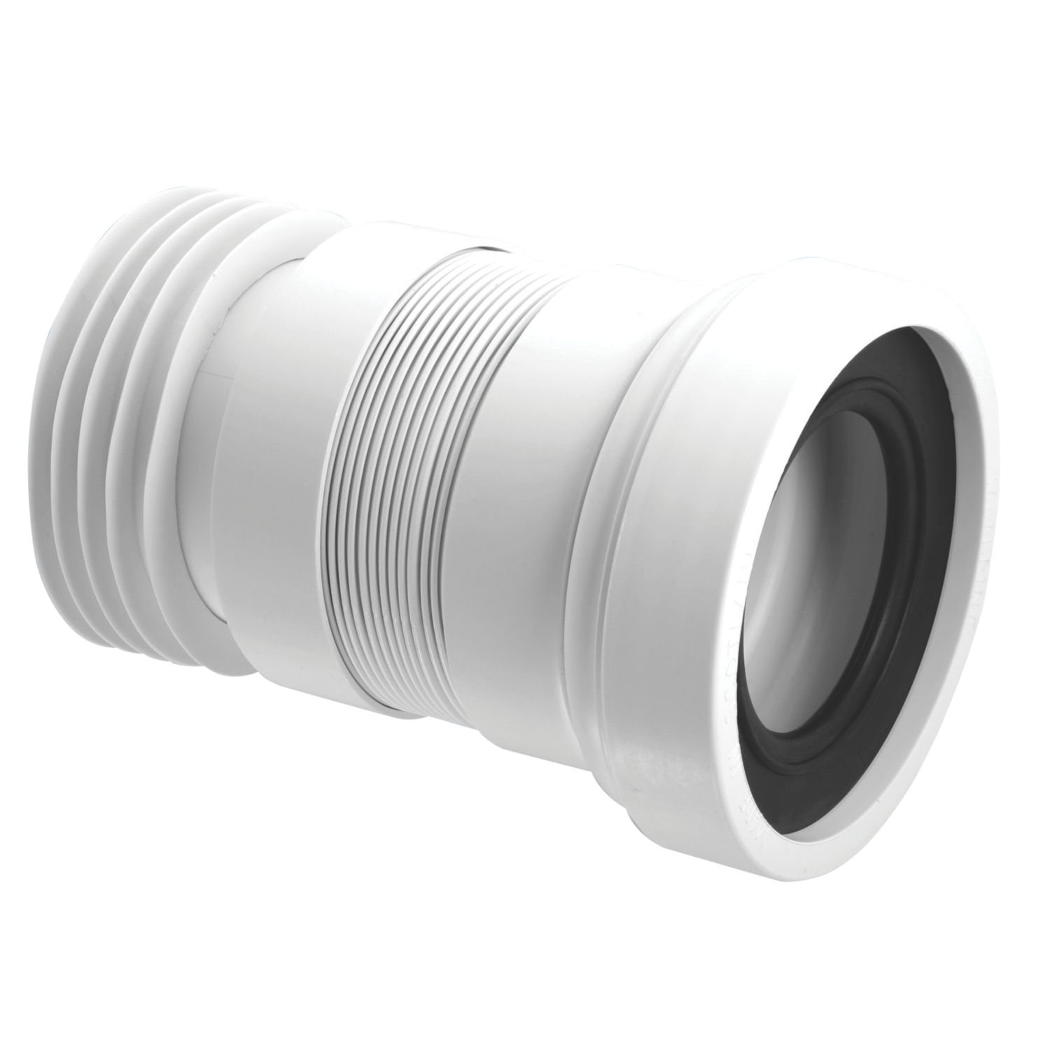 McAlpine Flexible Straight Toilet Pan Connector White 100-160mm (6458P)