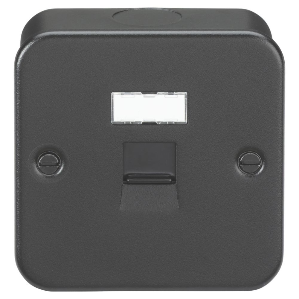 Knightsbridge Metal Clad CAT6a RJ45 Socket Black with Black Inserts ...